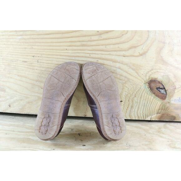 Born Shoes Women Sz 7 Tropi Brown Leather 38 Slip On Loafers Flats - Picture 5 of 7